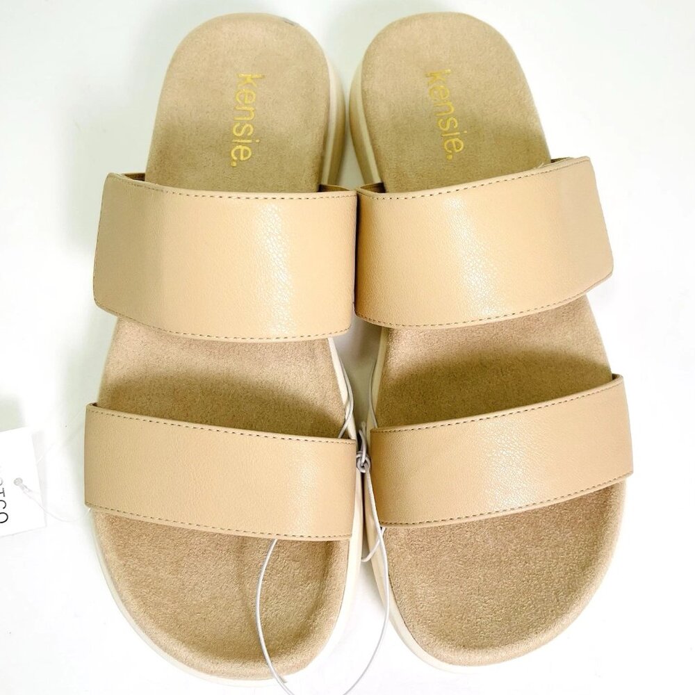 Kensie Jipsy Strap Sandals Women 9 Nude Beige Flat Comfort New
